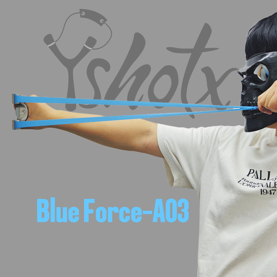 BlueForce-A03 latex flat band with smooth draw and pinpoint shooting accuracy over long distances.