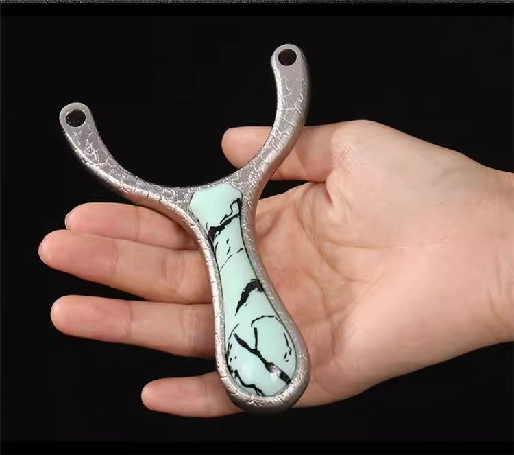 Ice Crack X17 premium alloy outdoor slingshot with stylish ice crack finish.
