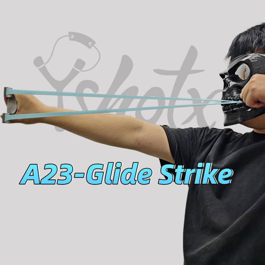 A23 Glide Strike high-quality slingshot band designed for effortless shooting style, delivering both reliable accuracy and stylish sky-blue looks.