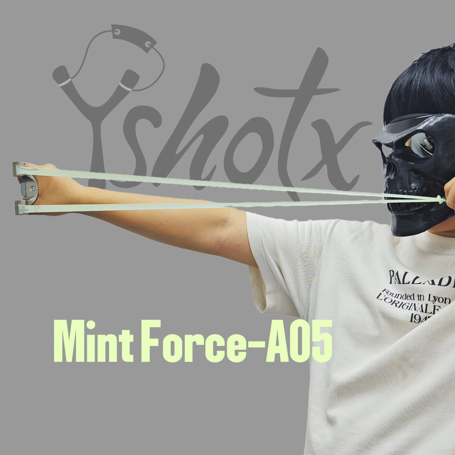 Mint Force-A05 elite slingshot strap tested for 300+ consistent shots, outperforming standard bands with superior durability and control.