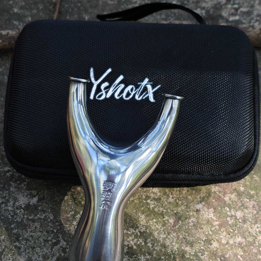 Solid construction Phoenix hunting slingshot with smooth rounded design for comfort.