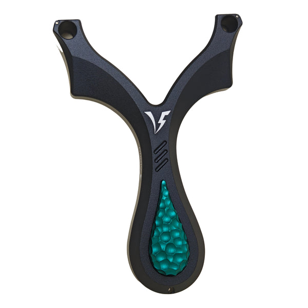 Venomous Spike magnesium alloy slingshot with ergonomic streamlined grip for accuracy.