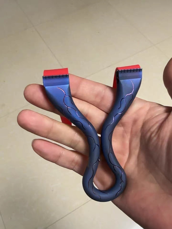 Lightweight Z07-Thunder Blue outdoor slingshot made from durable TC21 titanium for hunters