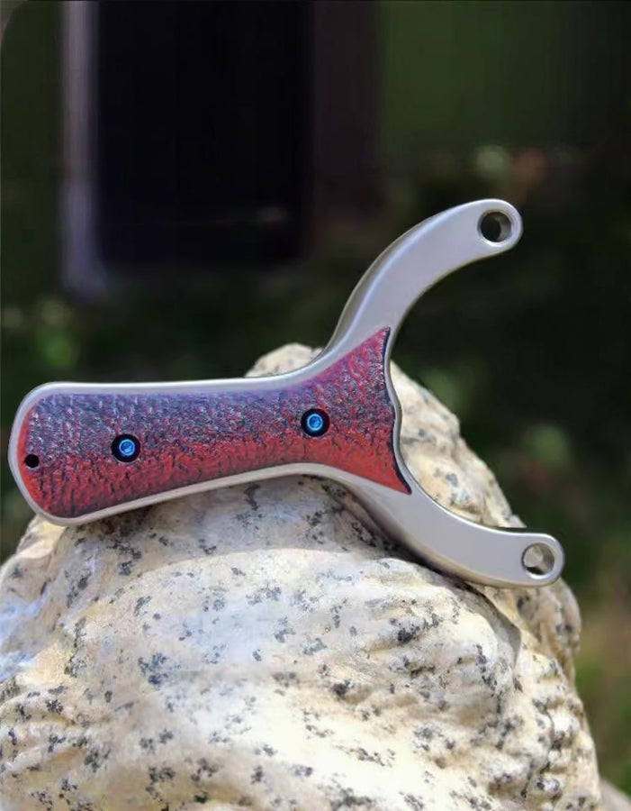 Sea wave-X23 stainless steel slingshot with wide fork and ergonomic grip, designed for precision shooting and competitive performance.