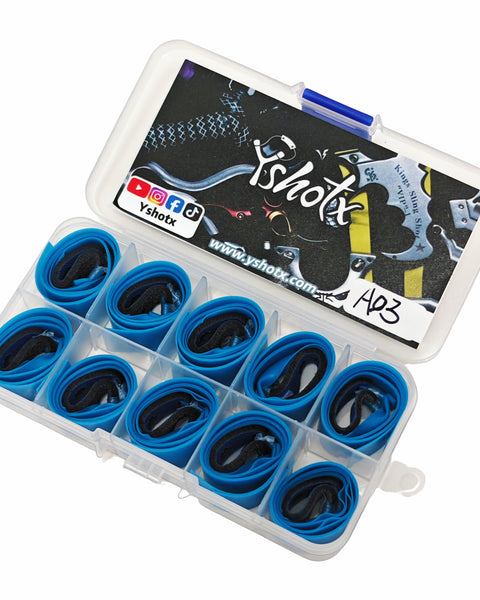 Durable BlueForce-A03 slingshot band engineered for consistent energy transfer and smooth, powerful shooting.