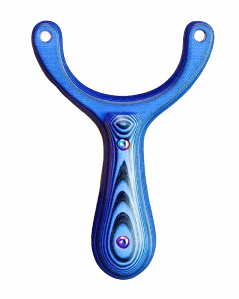 X31 precision slingshot with CNC-machined tapered fork holes designed to maximize band life and shooting efficiency.