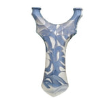Chubby Marshal slingshot with blue and white camouflage resin body, offering durability and a comfortable grip for jungle adventures.