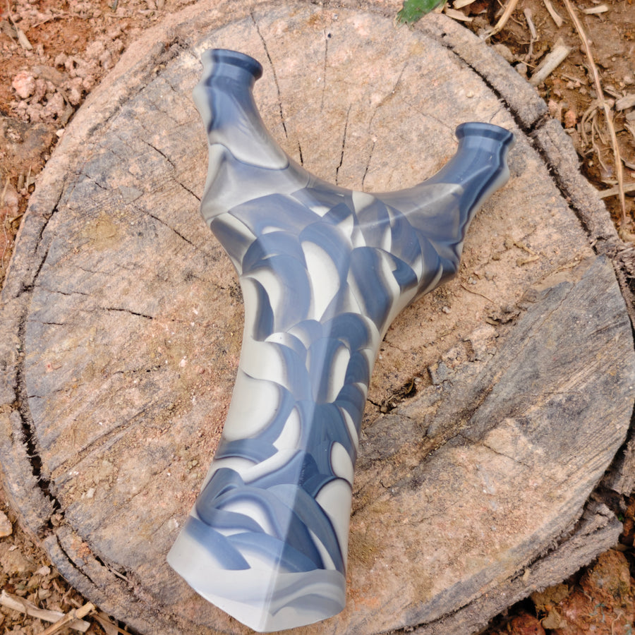 Lightweight yet durable resin Chubby Marshal slingshot ideal for travel, outdoor practice, and target shooting.