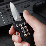 Heavy-duty TitanShot-X24 stainless steel slingshot with G10 ergonomic grip, ideal for hunting, camping, and wilderness survival use.