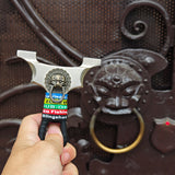 Balanced grip X21 slingshot for stable and controlled shots.