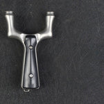 Predator-X28 corrosion-resistant stainless steel slingshot built for all-weather outdoor shooting adventures.