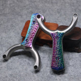 Sea Wave-X27 dual-band compatible titanium slingshot with bead-lock head, perfect for both tube and flat band shooting styles.
