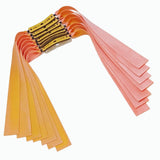 Premium Sunset Flair A34 latex slingshot band tested for 300-shot durability and consistent power.
