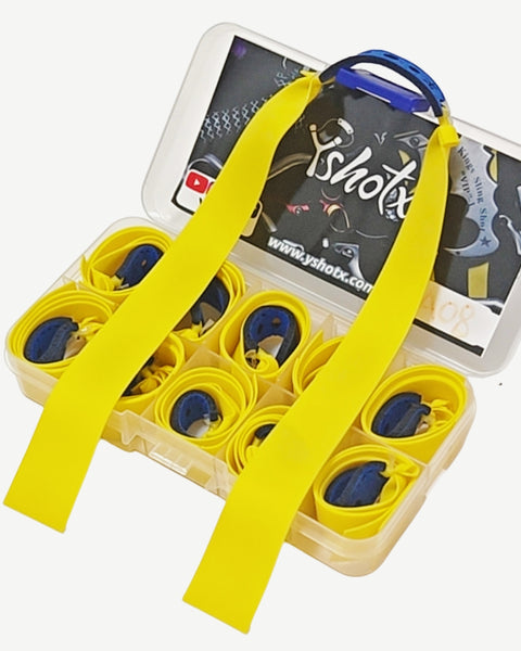 EnduPro-A08 aerospace-grade latex slingshot band delivering over 300 high-power shots with silky draws and consistent accuracy in all-weather conditions.