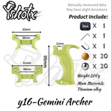 Precision Y16 slingshot with ergonomic anti-slip grip design.