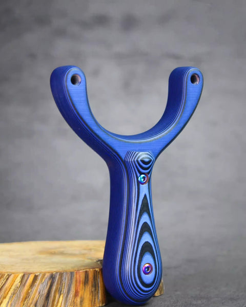 Hand-polished X31 ergonomic slingshot with flat body design for superior control and fatigue-free shooting sessions.