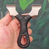 Heavy-duty X20 hunting slingshot with rust-resistant titanium alloy fork.
