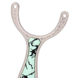 Ergonomic Ice Crack X17 slingshot with wide bow gap for stable aiming.