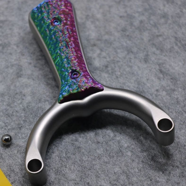 Lightweight 168g Sea Wave-X27 handmade titanium slingshot, engineered for stability, balance, and long-lasting outdoor performance.