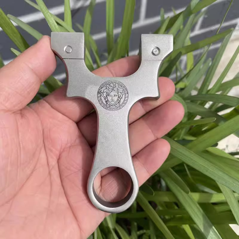 Premium 304 stainless steel X19 hunting slingshot resistant to rust and wear.