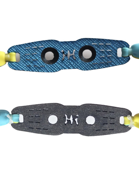 Scorpion Pulse A22 high-performance slingshot band combining stylish blue-yellow design, elastic power, and durability for both casual shooters and professional competitors.