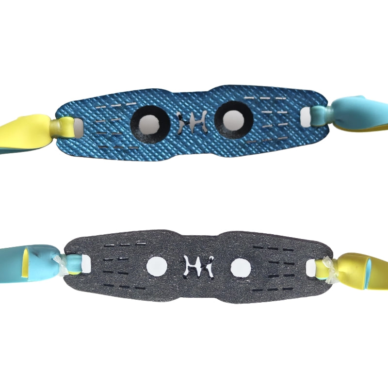 Scorpion Pulse A22 high-performance slingshot band combining stylish blue-yellow design, elastic power, and durability for both casual shooters and professional competitors.