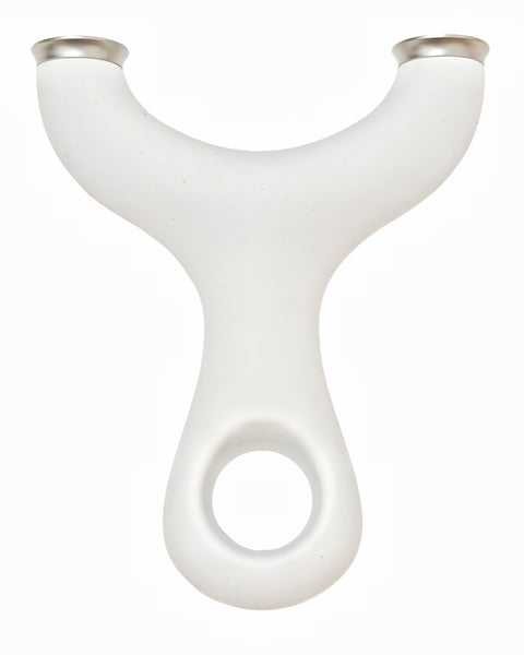 Silk Light X22 silk-touch frame stainless steel slingshot with ergonomic comfort grip.