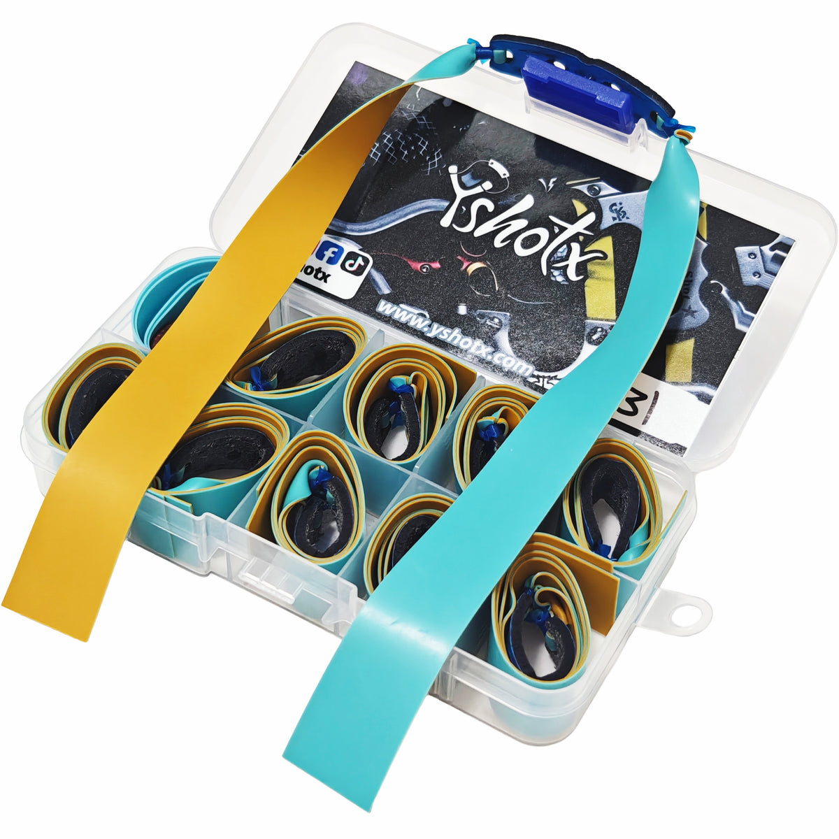Skybolt A31 high-elasticity latex slingshot bands delivering 200 powerful and reliable shots.