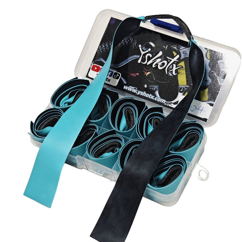 Venomous Spik-A04 aerospace-grade latex slingshot band with dual-layer UV and moisture resistance for over 500 powerful, consistent shots.