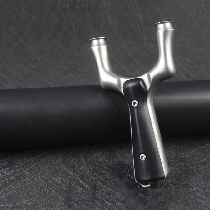 Predator-X28 stainless steel slingshot with Yshotx-approved build for competitive shooters seeking reliability.