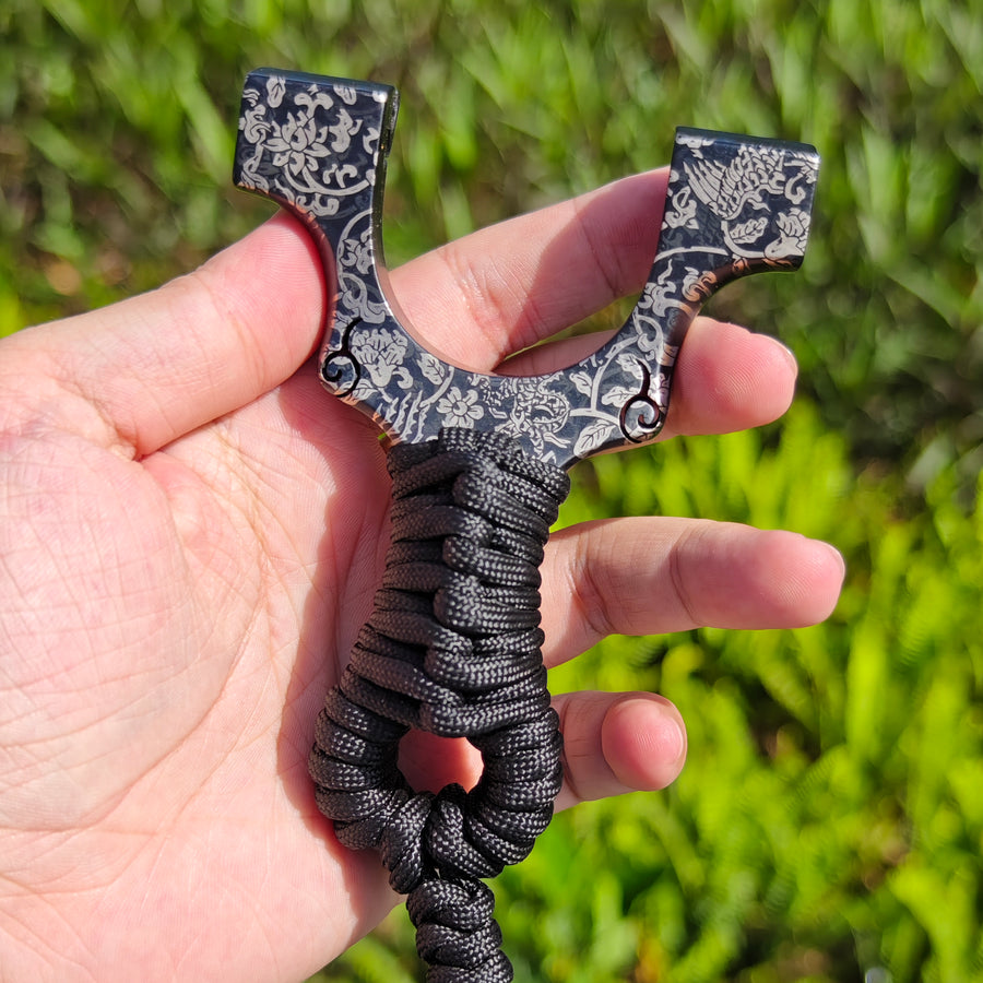 Lightweight Z09-Shadow Samurai outdoor slingshot made from durable TC21 titanium alloy.