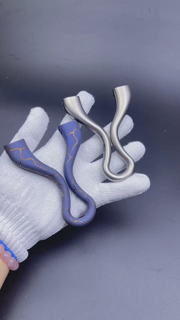 Z07-Thunder Blue precision slingshot with heat-treated titanium for strength and durability.