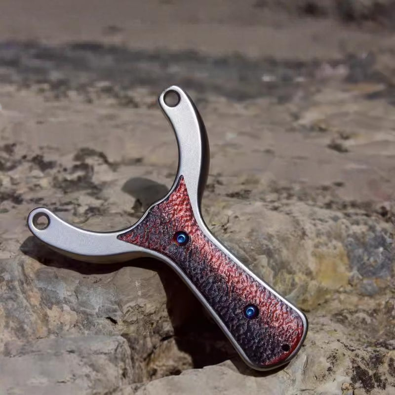 Close-up of slingshot throat measuring 64mm for ergonomic grip, designed to improve control and reduce hand strain.