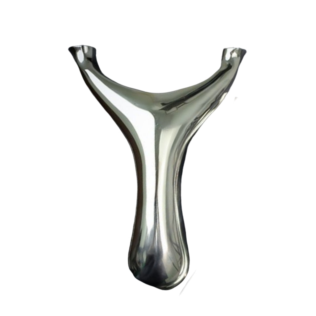Steel Fang Beast-X30 mirror-finished stainless steel slingshot with recurve ergonomic handle for advanced target shooting.