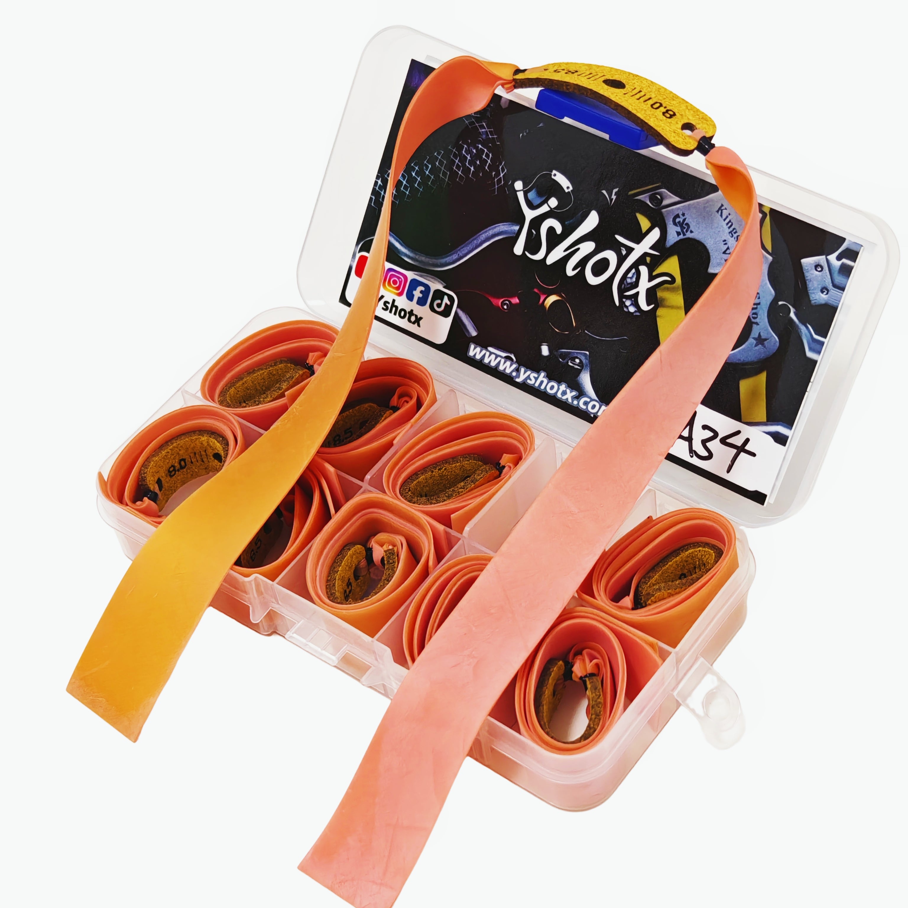 Sunset Flair A34 dual-color slingshot band with vibrant orange and pink design for instant orientation.
